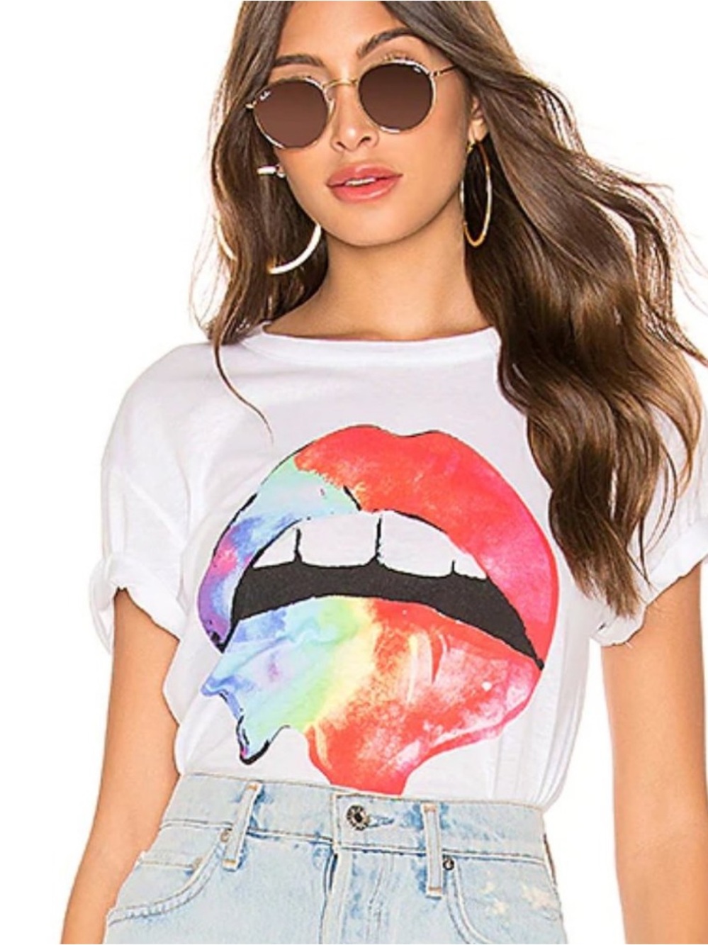 Chaser White Lips Tee Lip Print